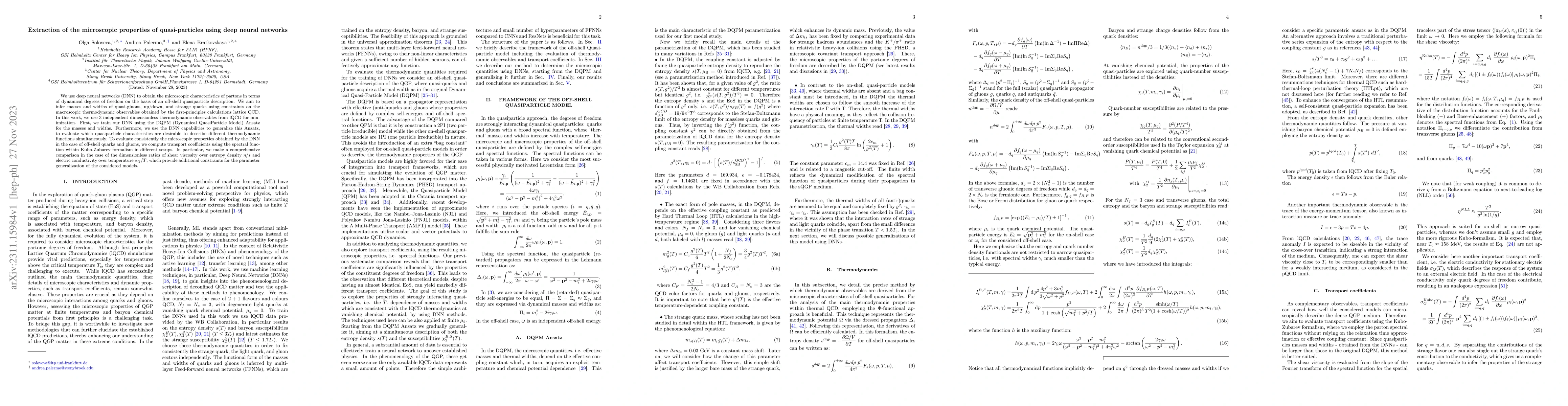 Thumbnail for Extraction of the microscopic properties of quasi-particles using deep
  neural networks