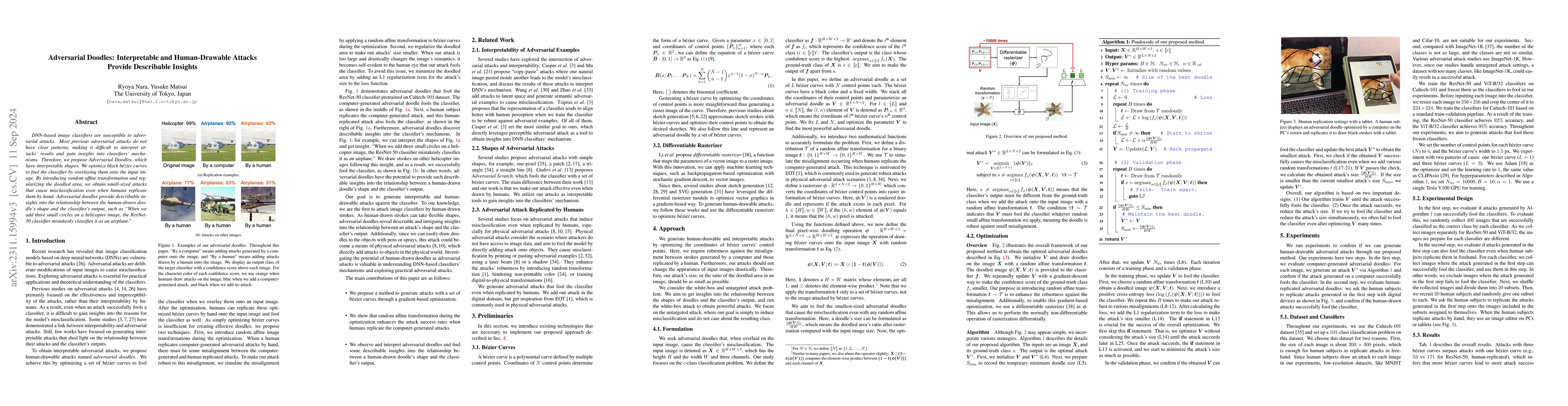 Thumbnail for Adversarial Doodles: Interpretable and Human-drawable Attacks Provide
  Describable Insights