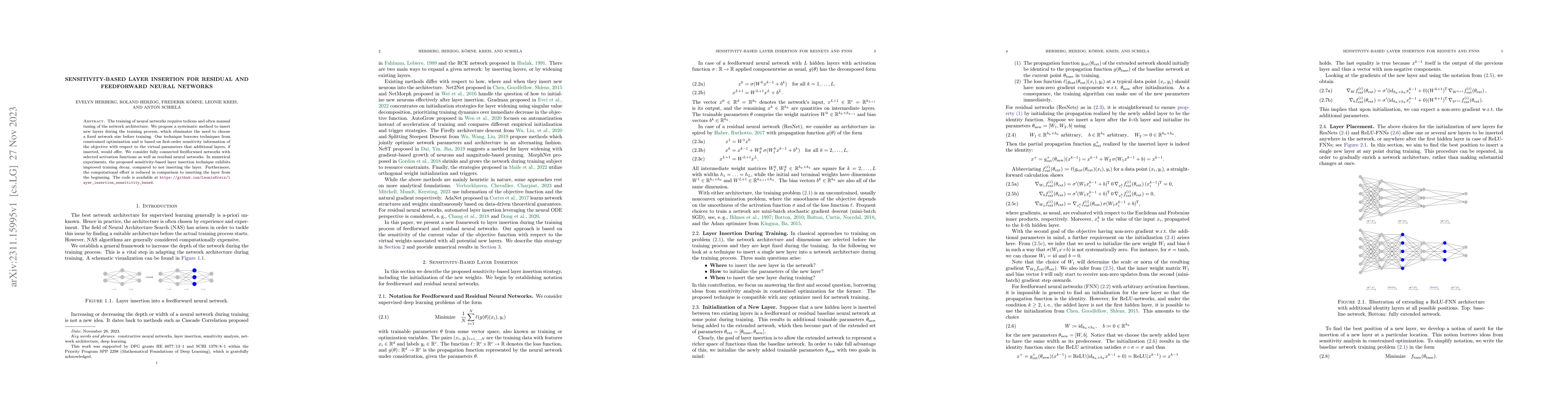 Thumbnail for Sensitivity-Based Layer Insertion for Residual and Feedforward Neural
  Networks