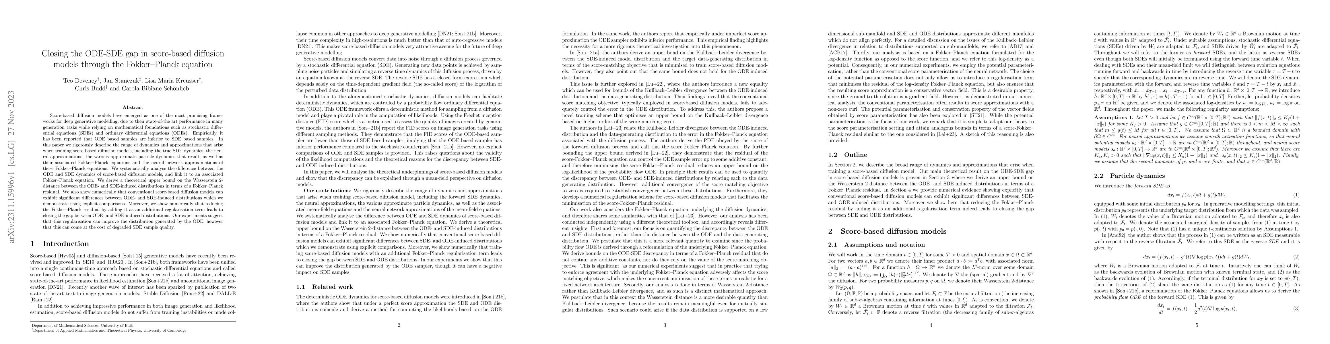 Thumbnail for Closing the ODE-SDE gap in score-based diffusion models through the
  Fokker-Planck equation