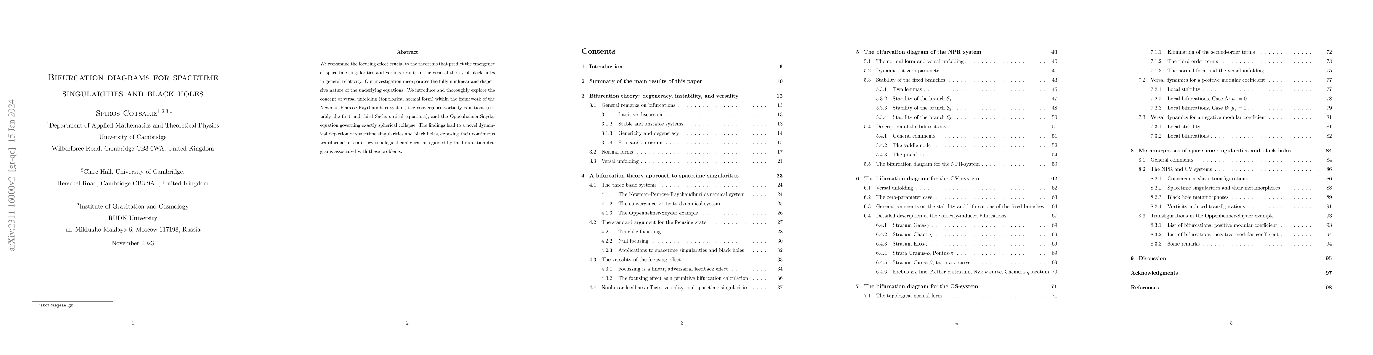 Thumbnail for Bifurcation diagrams for spacetime singularities and black holes