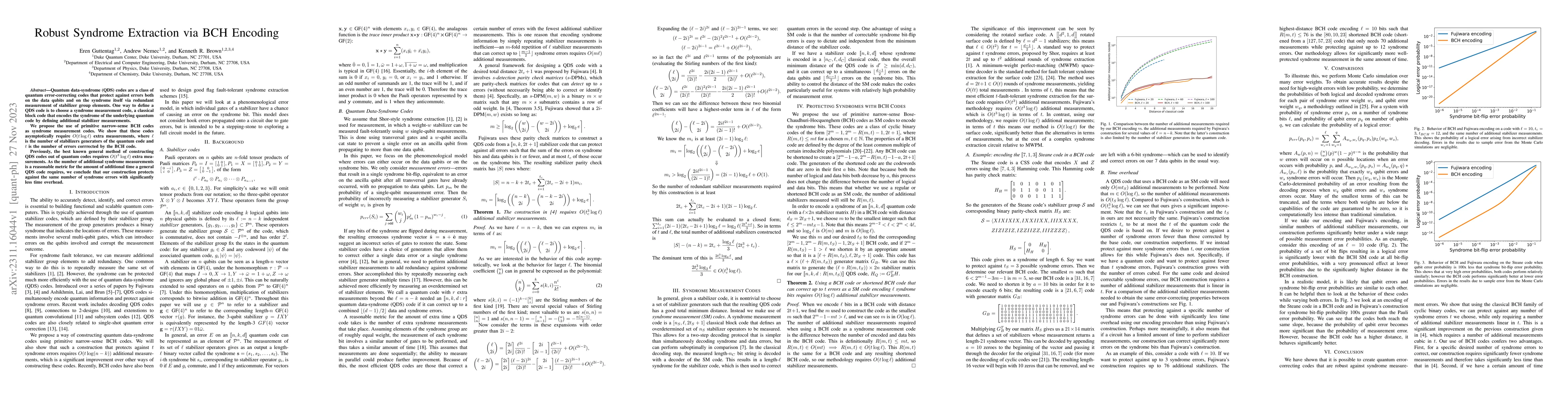 Thumbnail for Robust Syndrome Extraction via BCH Encoding