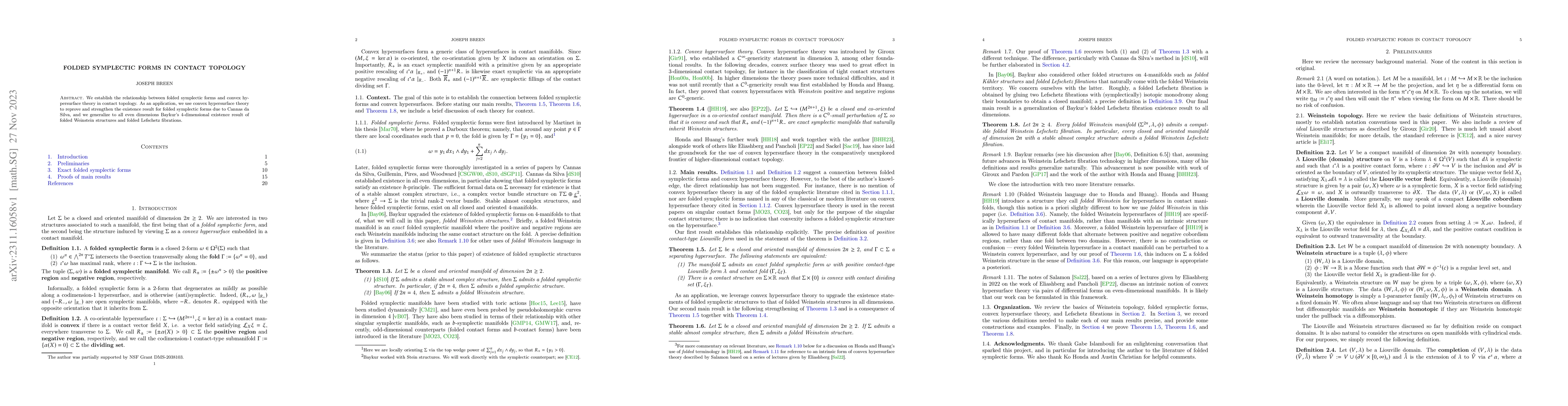 Thumbnail for Folded symplectic forms in contact topology