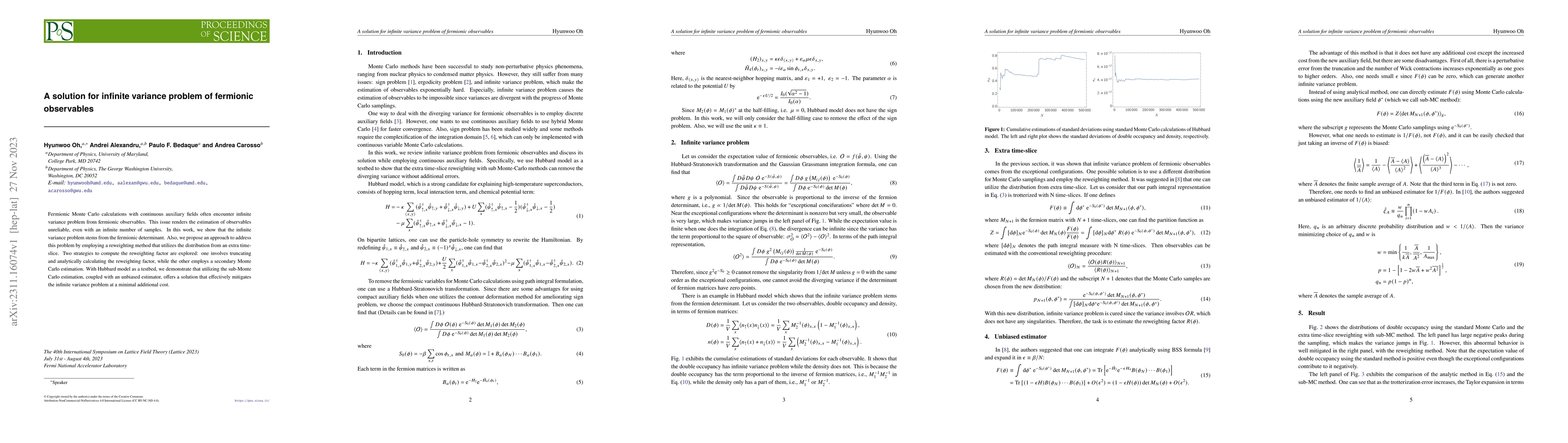 Thumbnail for A solution for infinite variance problem of fermionic observables