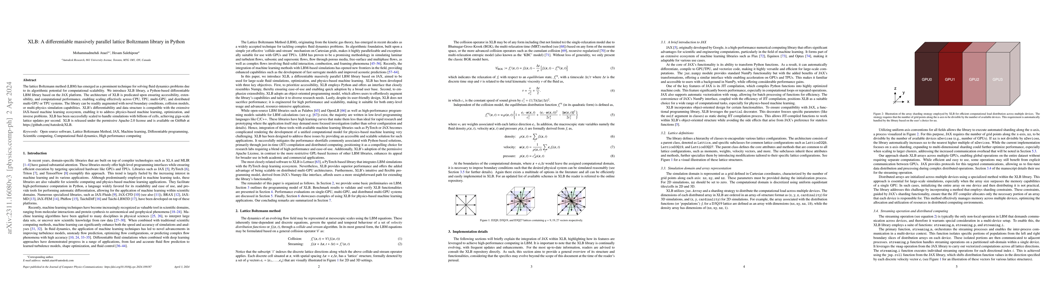 Thumbnail for XLB: A differentiable massively parallel lattice Boltzmann library in
  Python
