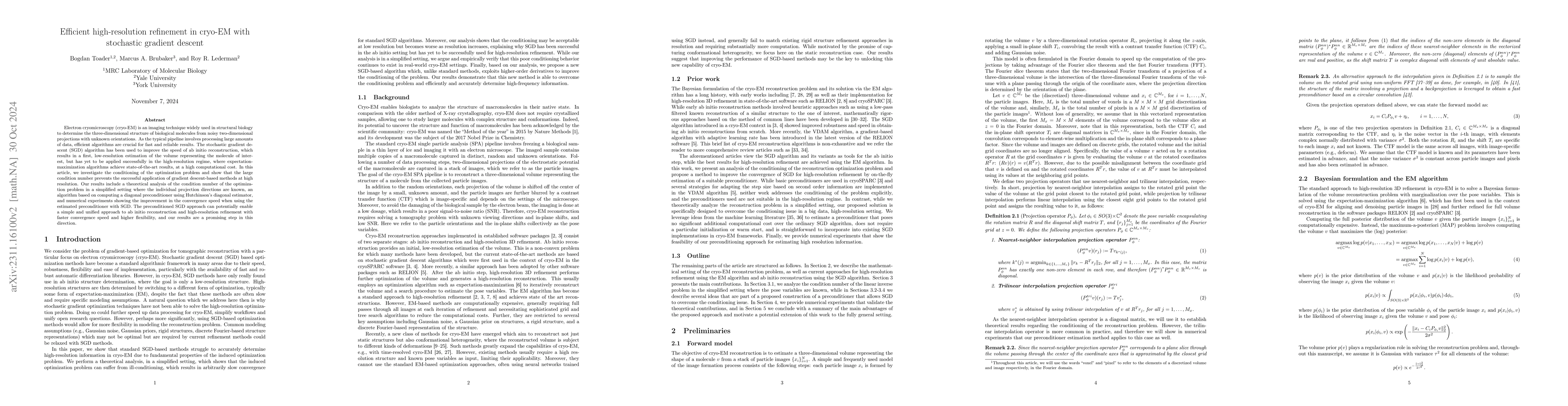 Thumbnail for Efficient high-resolution refinement in cryo-EM with stochastic gradient
  descent
