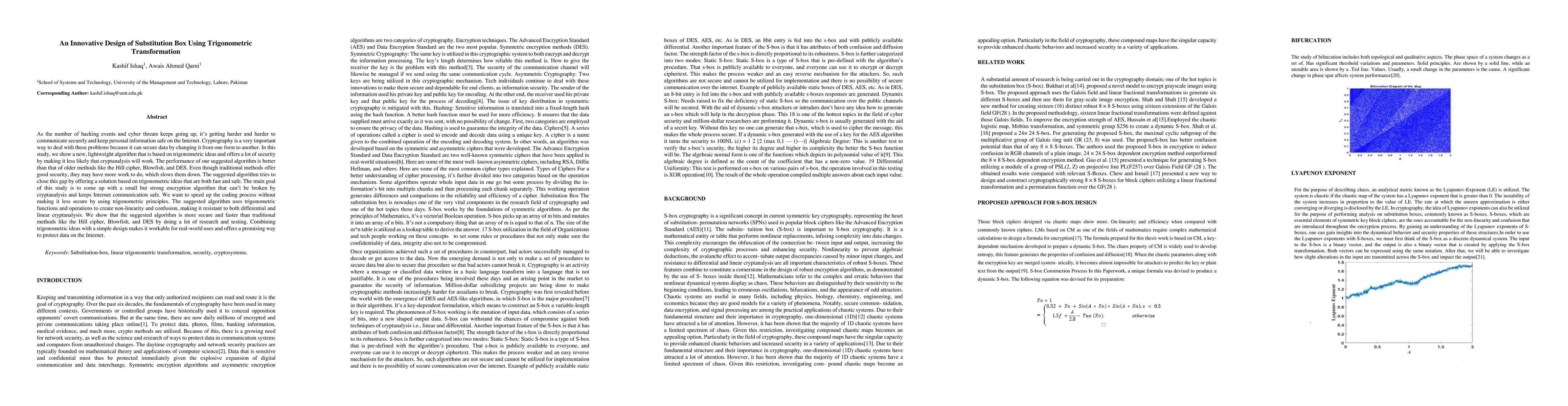 Thumbnail for An Innovative Design of Substitution Box Using Trigonometric
  Transformation