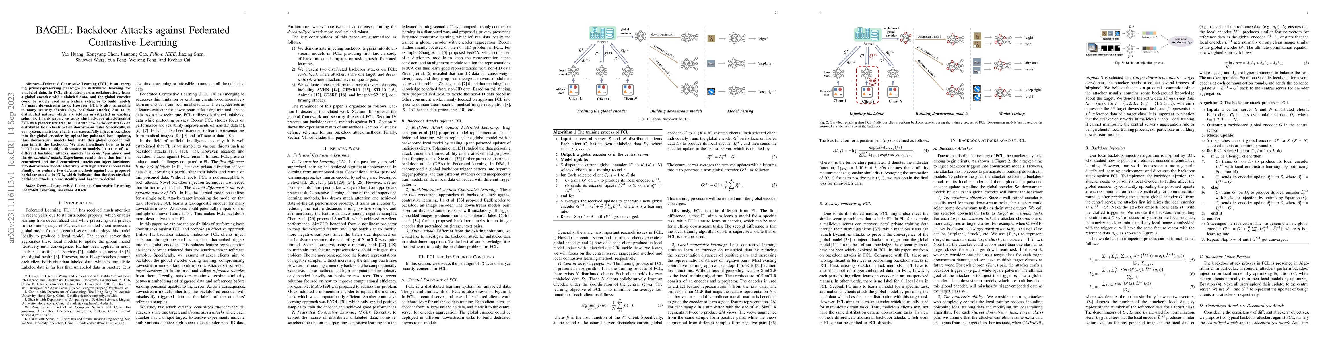 Thumbnail for BAGEL: Backdoor Attacks against Federated Contrastive Learning