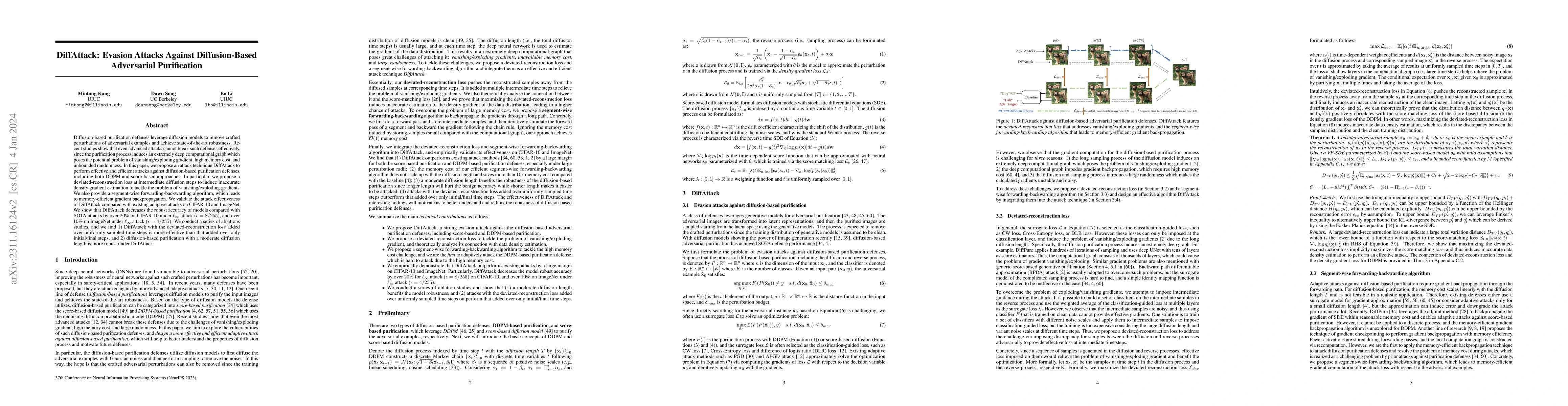Thumbnail for DiffAttack: Evasion Attacks Against Diffusion-Based Adversarial
  Purification