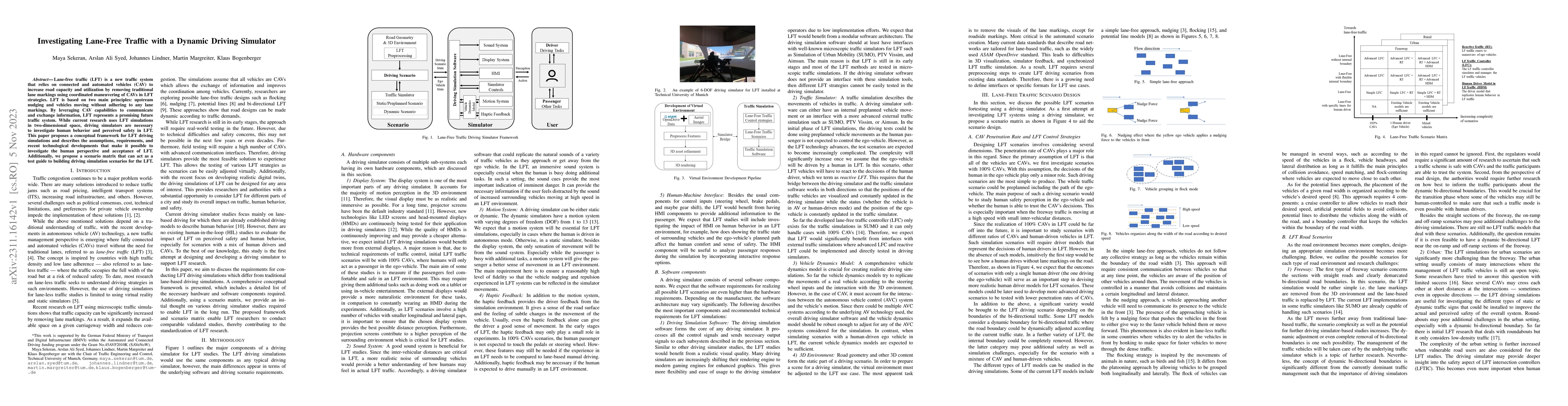 Thumbnail for Investigating Lane-Free Traffic with a Dynamic Driving Simulator