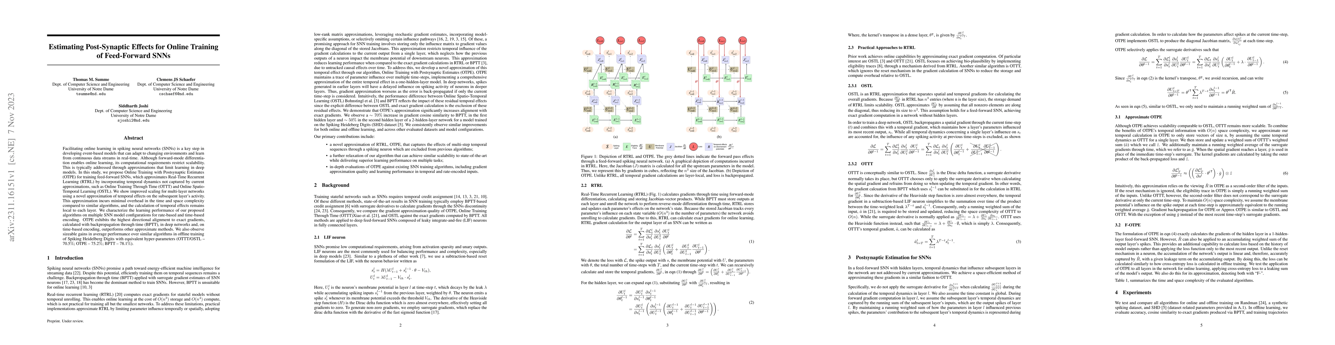 Thumbnail for Estimating Post-Synaptic Effects for Online Training of Feed-Forward
  SNNs