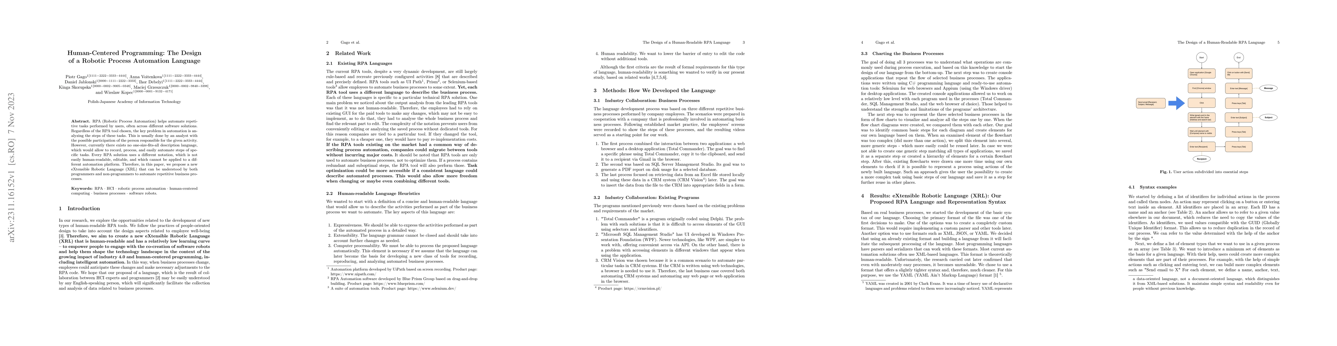 Thumbnail for Human-Centered Programming: The Design of a Robotic Process Automation
  Language