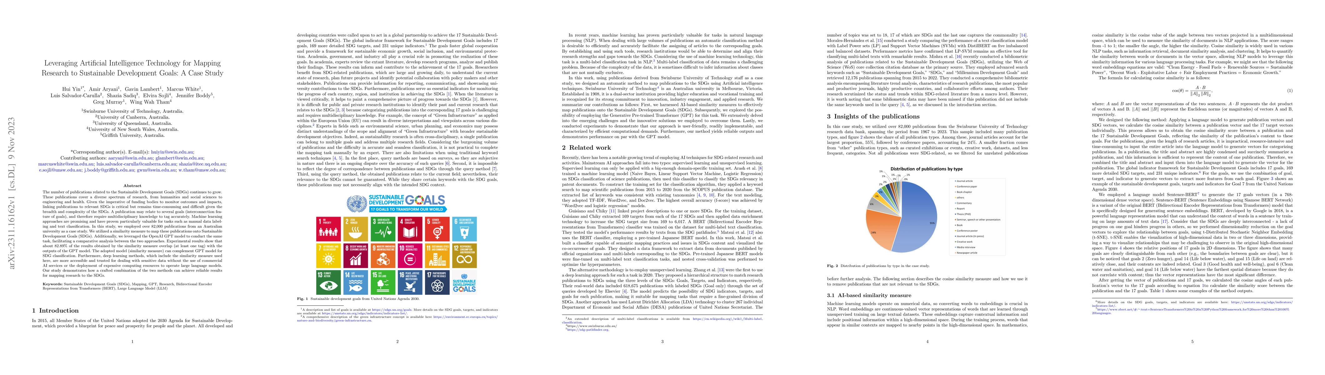Thumbnail for Leveraging Artificial Intelligence Technology for Mapping Research to
  Sustainable Development Goals: A Case Study