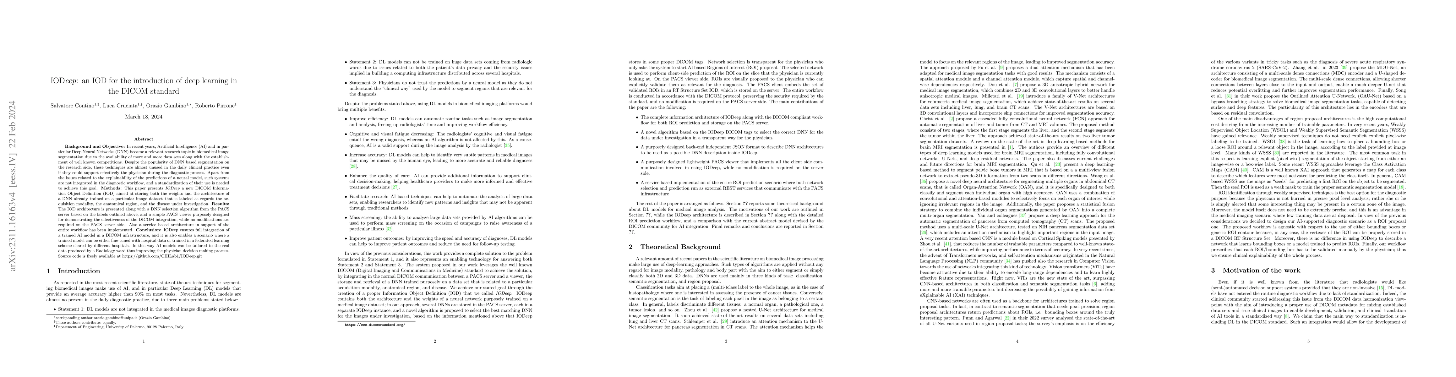 Thumbnail for IODeep: an IOD for the introduction of deep learning in the DICOM
  standard