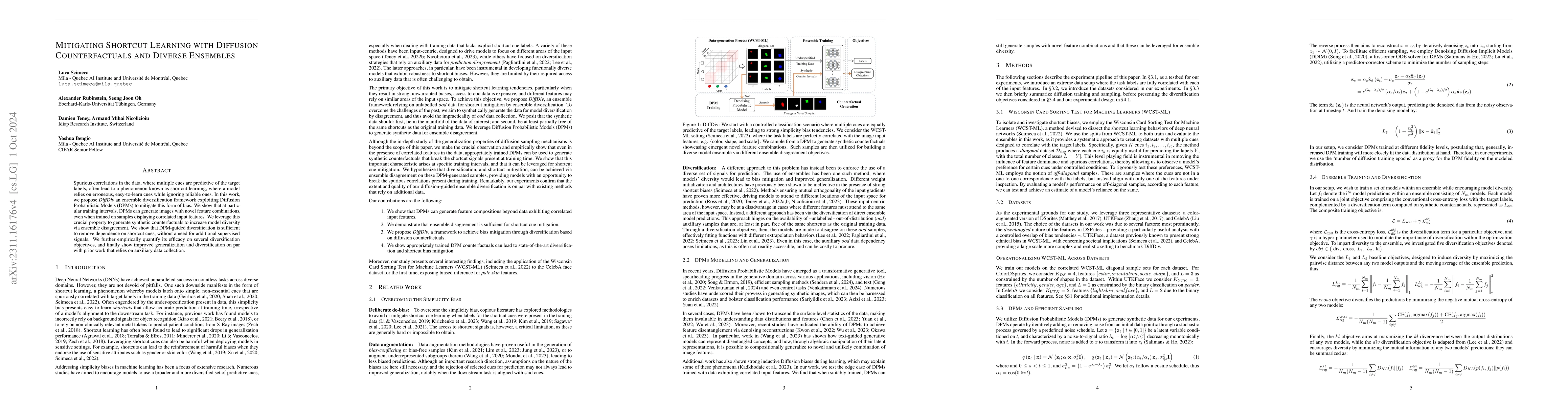 Thumbnail for Mitigating Biases with Diverse Ensembles and Diffusion Models