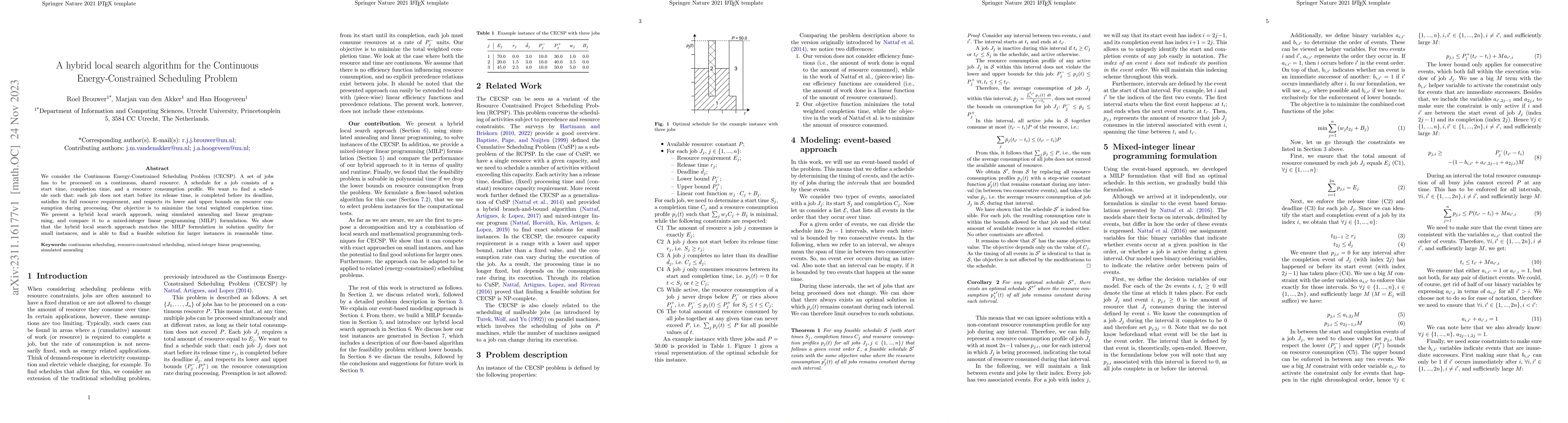 Thumbnail for A hybrid local search algorithm for the Continuous Energy-Constrained
  Scheduling Problem