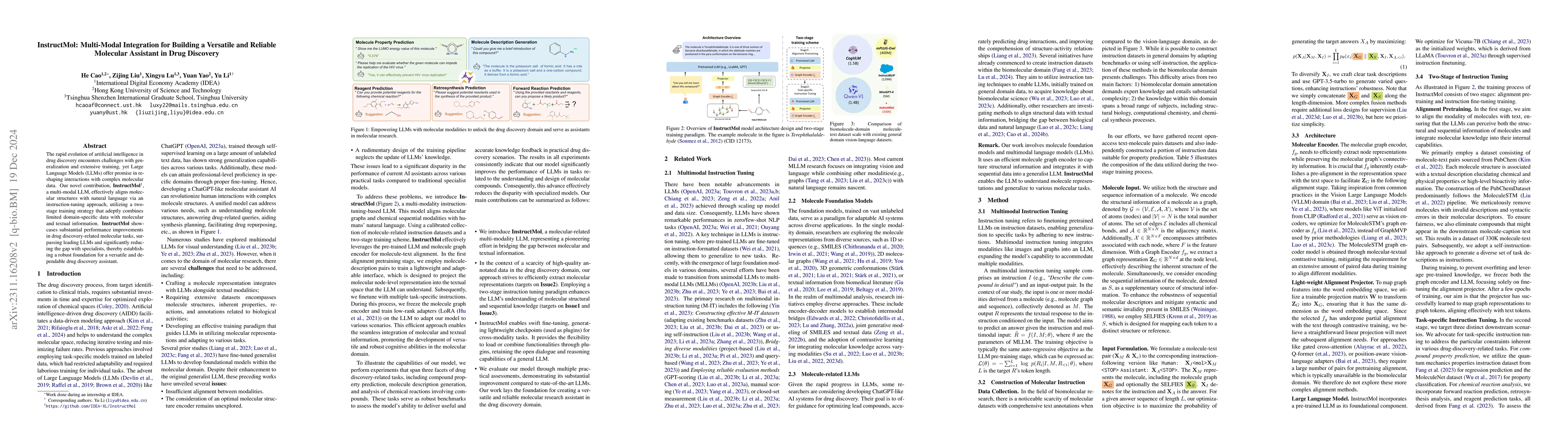 Thumbnail for InstructMol: Multi-Modal Integration for Building a Versatile and
  Reliable Molecular Assistant in Drug Discovery