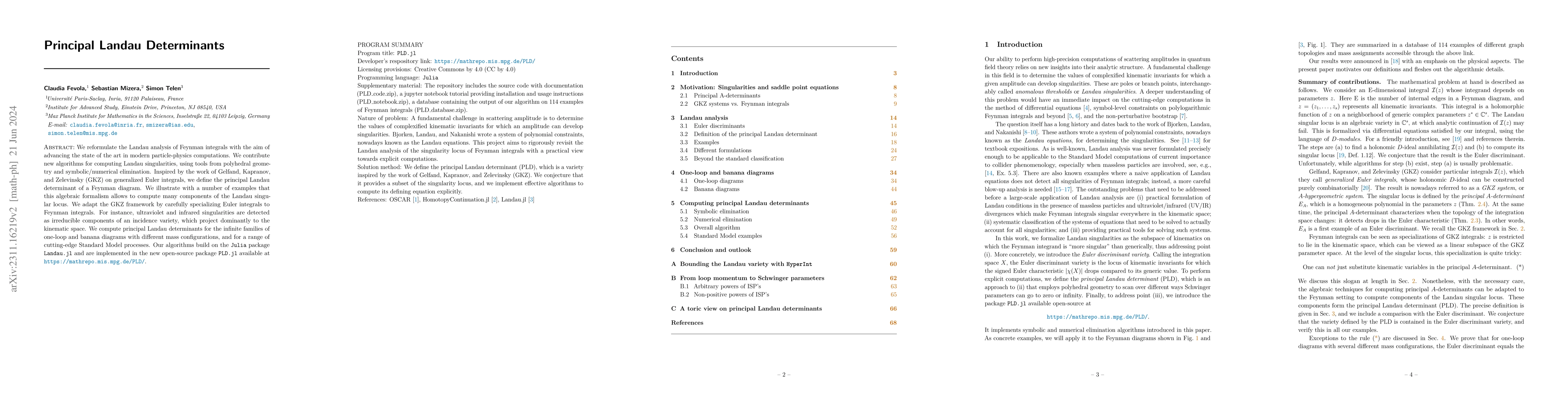Thumbnail for Principal Landau Determinants
