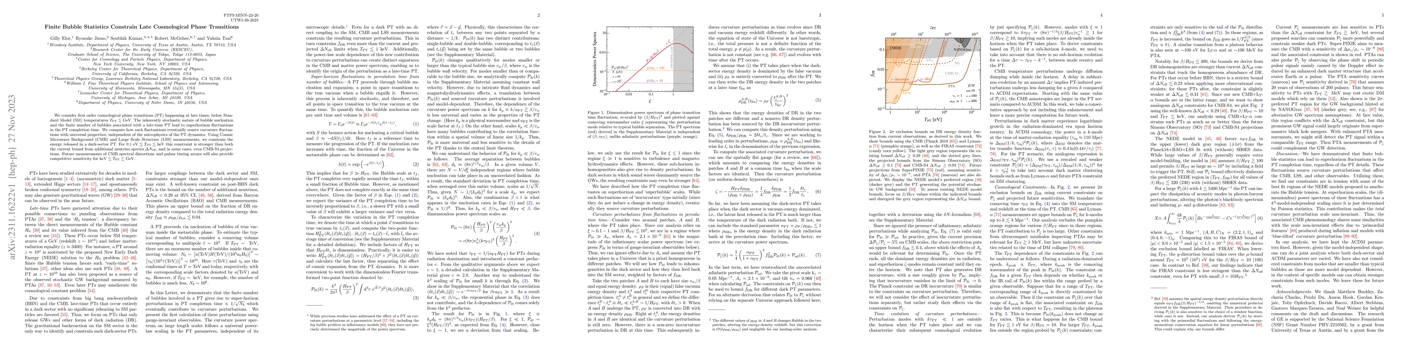 Thumbnail for Finite Bubble Statistics Constrain Late Cosmological Phase Transitions