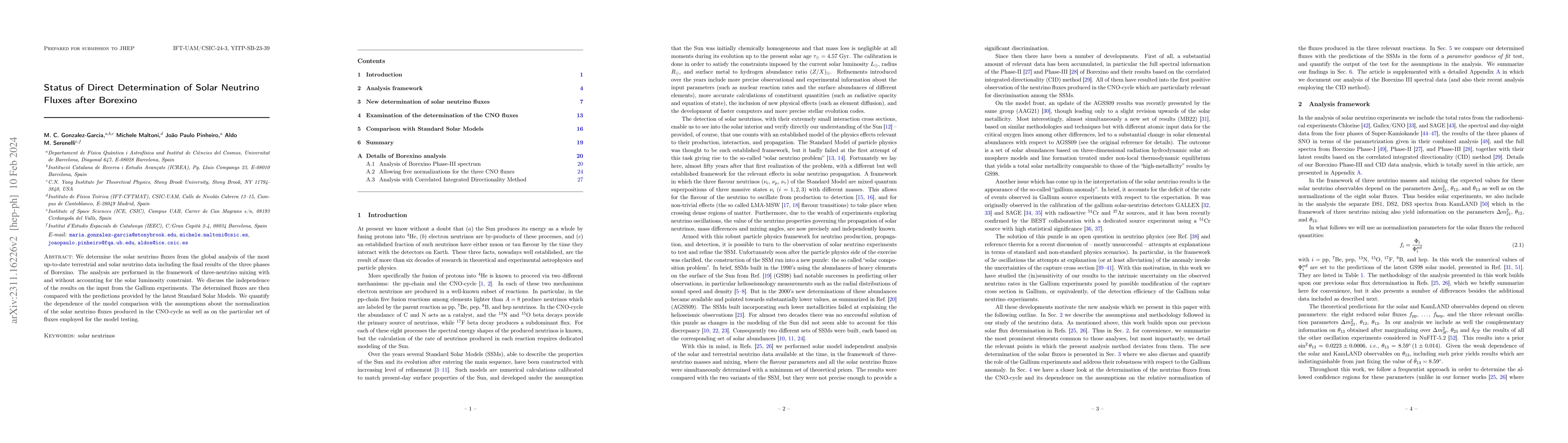 Thumbnail for Status of Direct Determination of Solar Neutrino Fluxes after Borexino