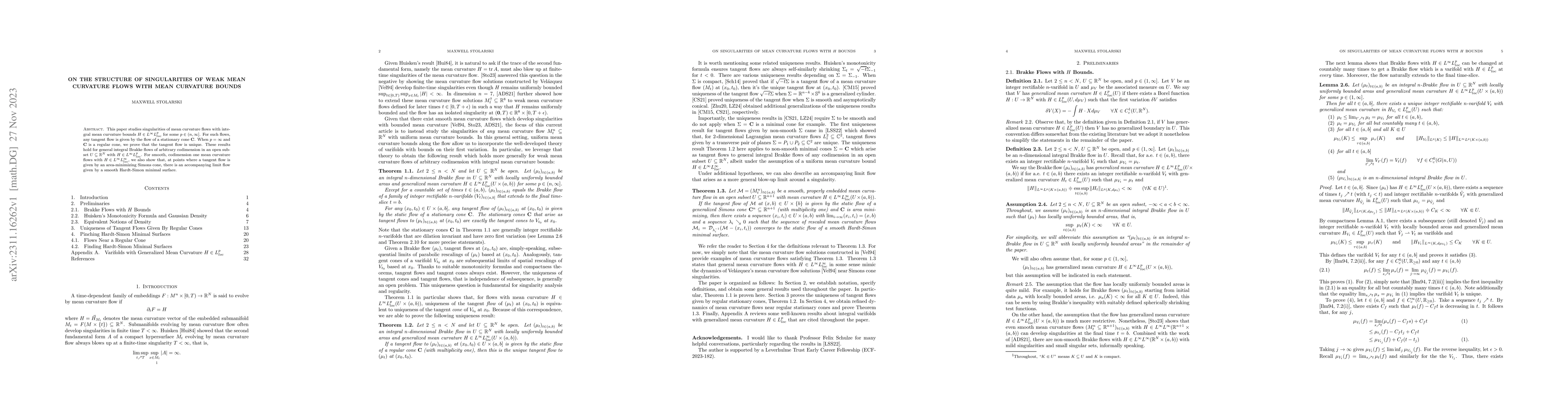 Thumbnail for On the Structure of Singularities of Weak Mean Curvature Flows with Mean
  Curvature Bounds