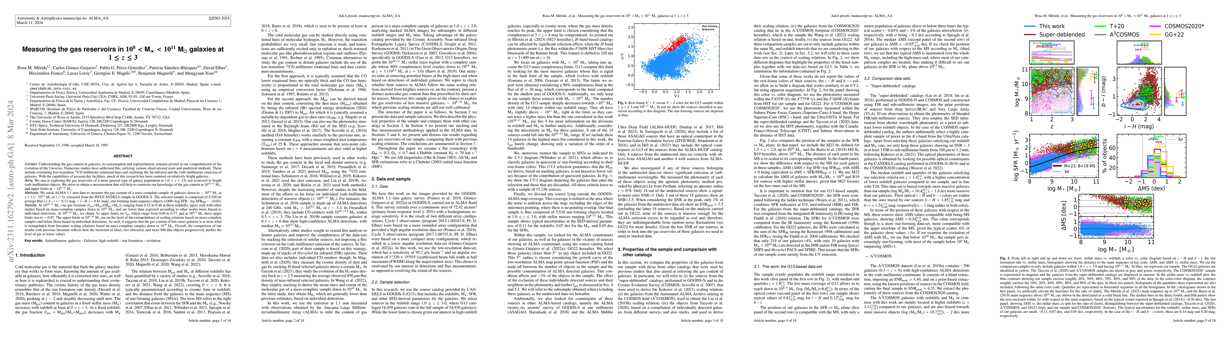 Thumbnail for Measuring the gas reservoirs in $10^{8}<$ M$_\star<10^{11}$ M$_\odot$
  galaxies at $1\leq z\leq3$