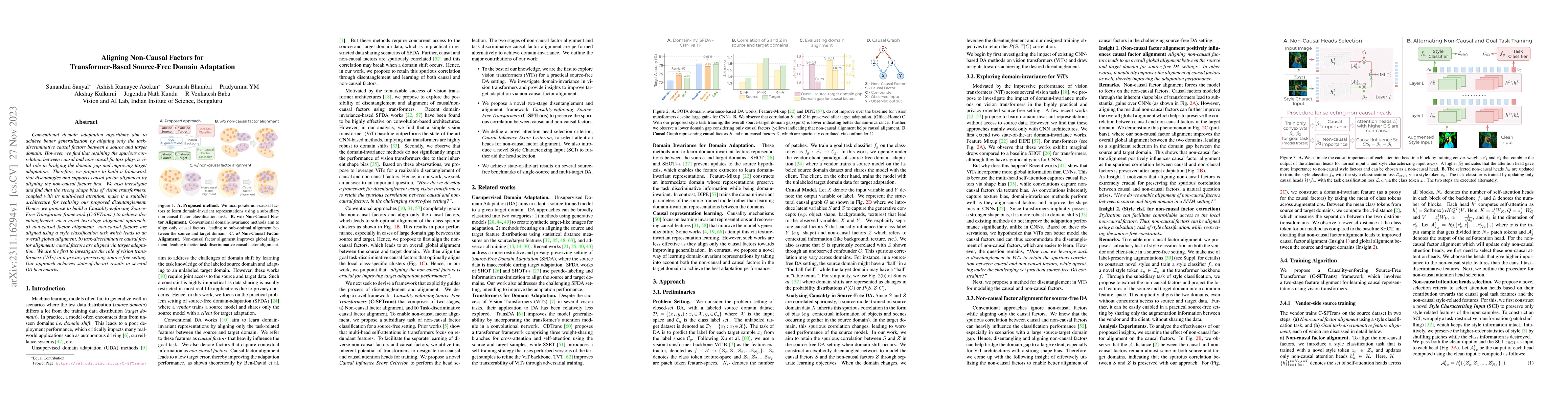 Thumbnail for Aligning Non-Causal Factors for Transformer-Based Source-Free Domain
  Adaptation