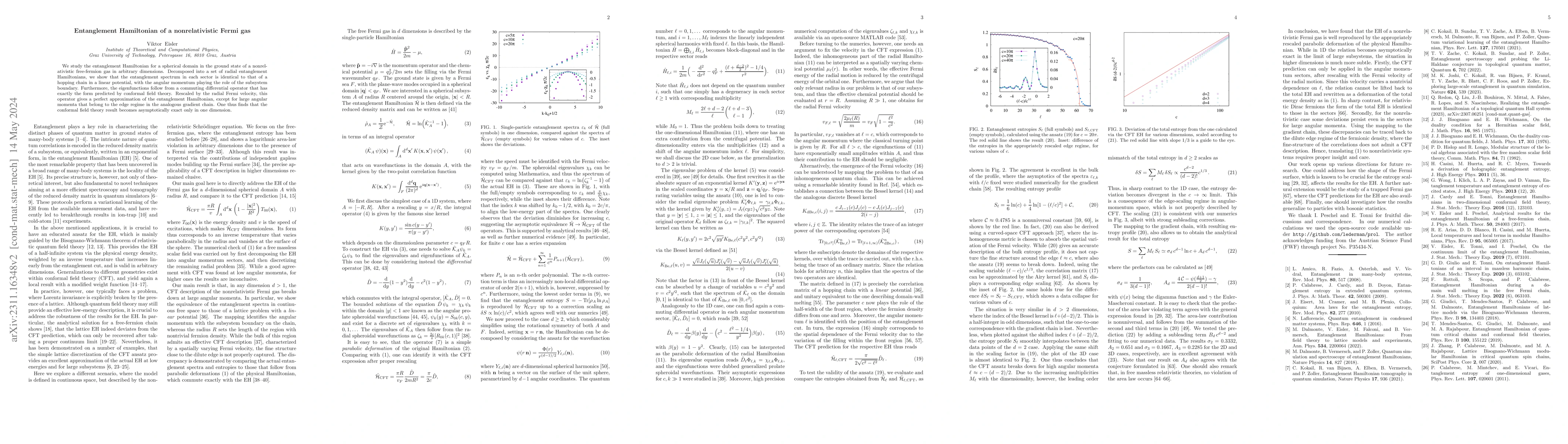 Thumbnail for Entanglement Hamiltonian of a nonrelativistic Fermi gas
