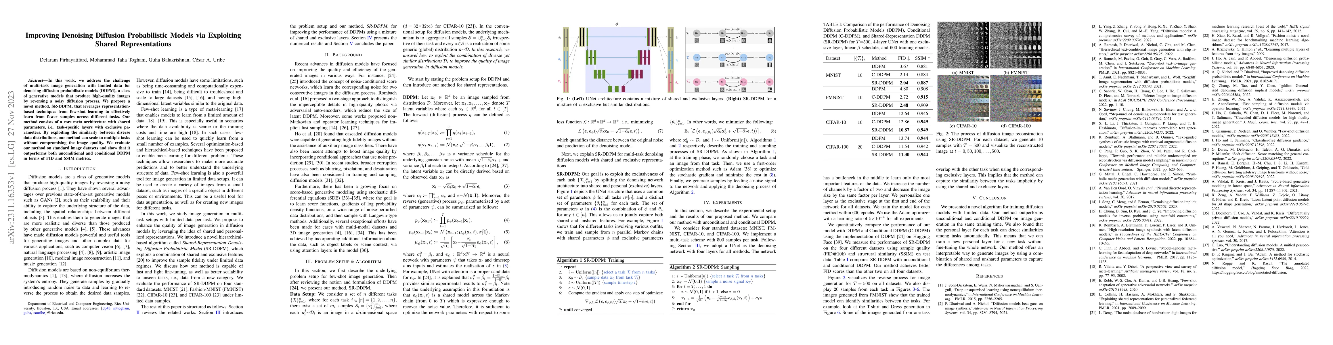 Thumbnail for Improving Denoising Diffusion Probabilistic Models via Exploiting Shared
  Representations