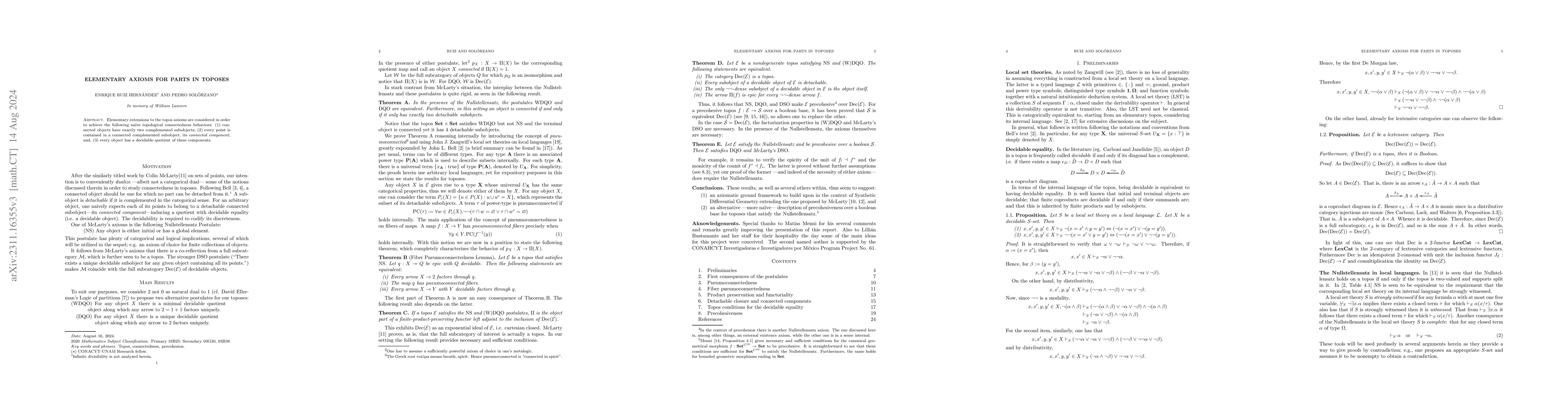 Thumbnail for Elementary axioms for parts in toposes