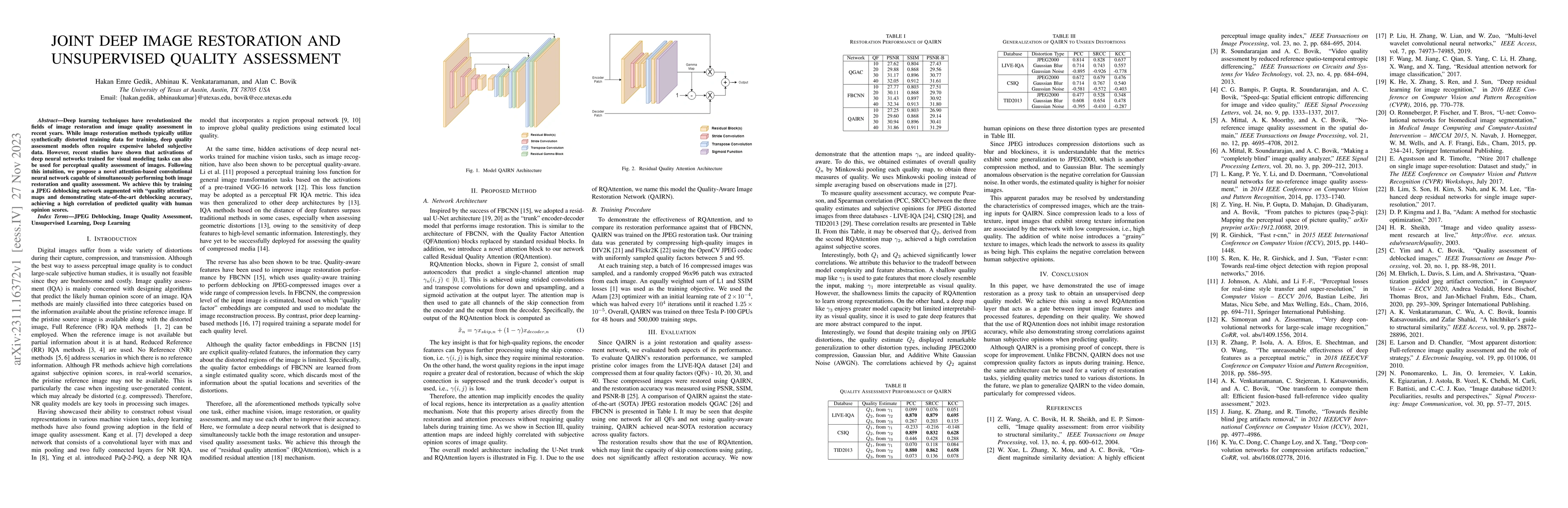 Thumbnail for Joint Deep Image Restoration and Unsupervised Quality Assessment