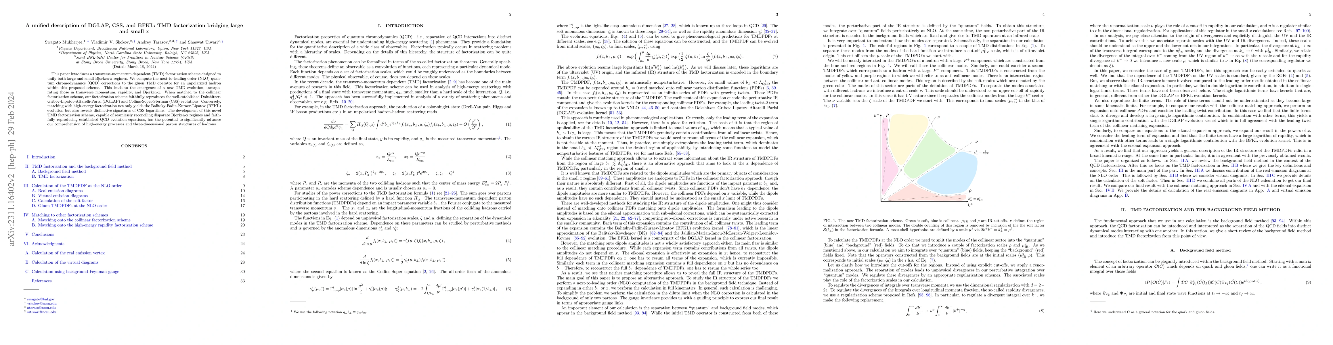Thumbnail for A unified description of DGLAP, CSS, and BFKL: TMD factorization
  bridging large and small x