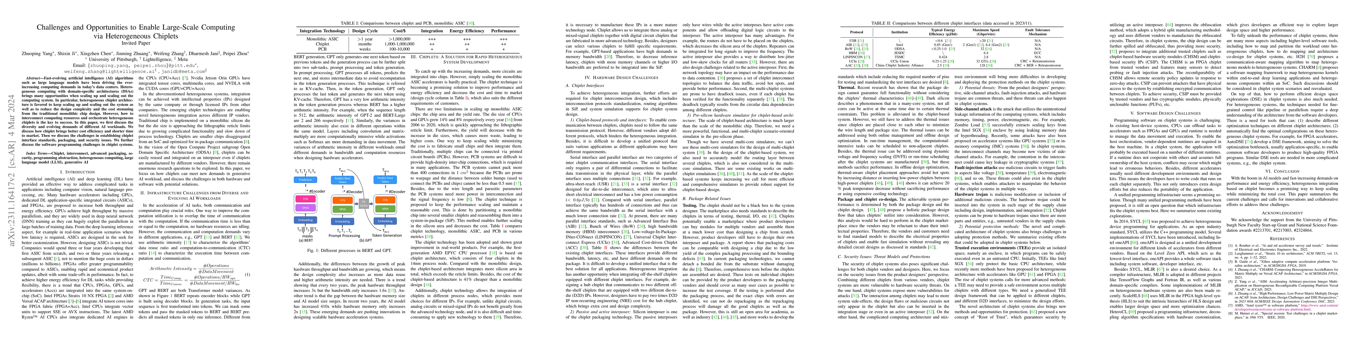 Thumbnail for Challenges and Opportunities to Enable Large-Scale Computing via
  Heterogeneous Chiplets