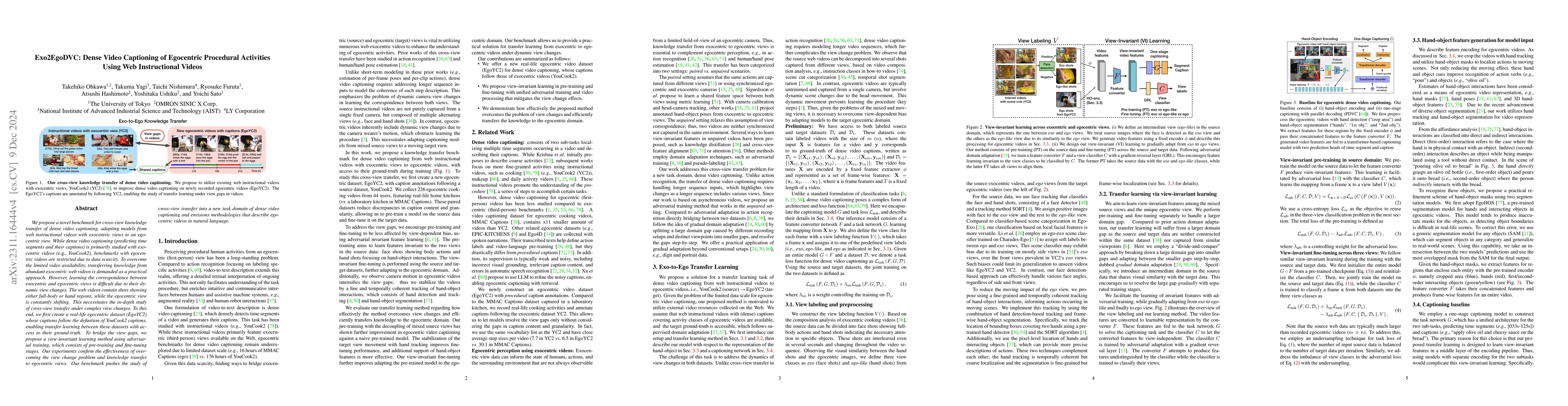 Thumbnail for Exo2EgoDVC: Dense Video Captioning of Egocentric Procedural Activities
  Using Web Instructional Videos