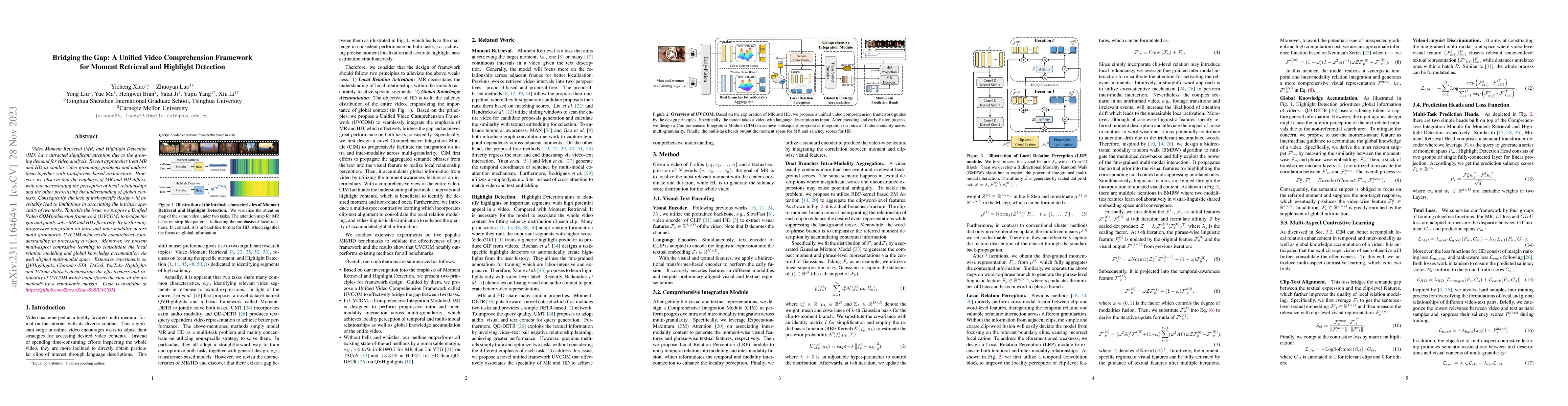 Thumbnail for Bridging the Gap: A Unified Video Comprehension Framework for Moment
  Retrieval and Highlight Detection