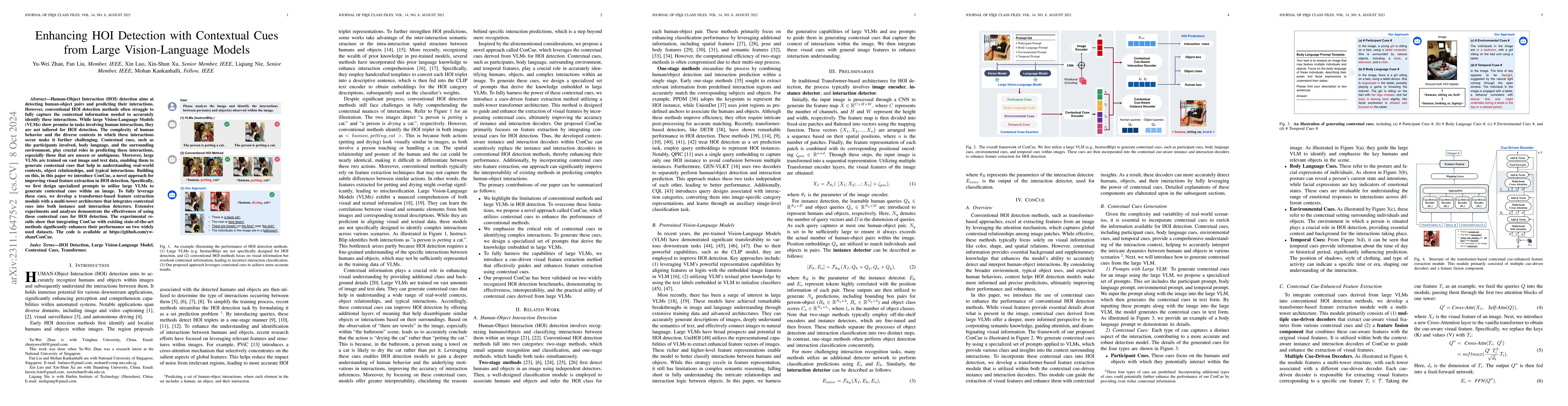 Thumbnail for Generating Human-Centric Visual Cues for Human-Object Interaction
  Detection via Large Vision-Language Models