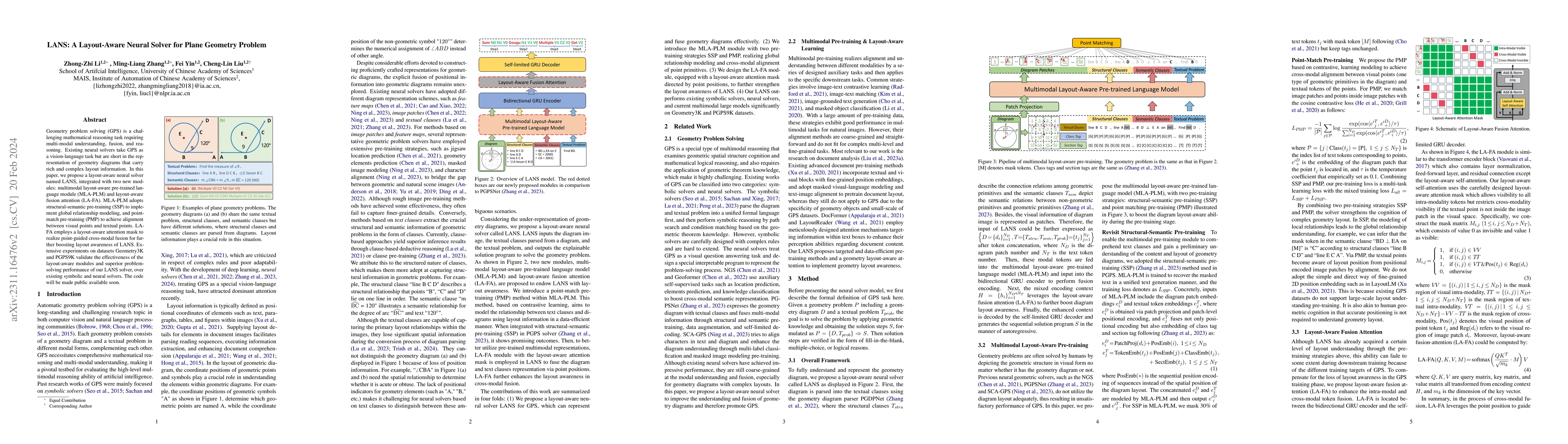 Thumbnail for LANS: A Layout-Aware Neural Solver for Plane Geometry Problem