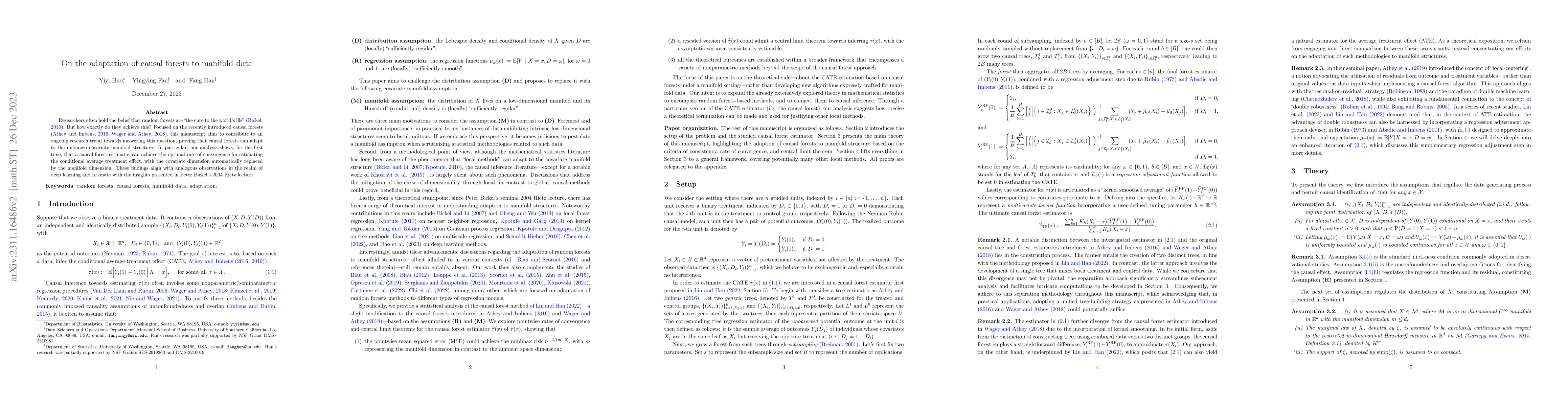 Thumbnail for On the adaptation of causal forests to manifold data