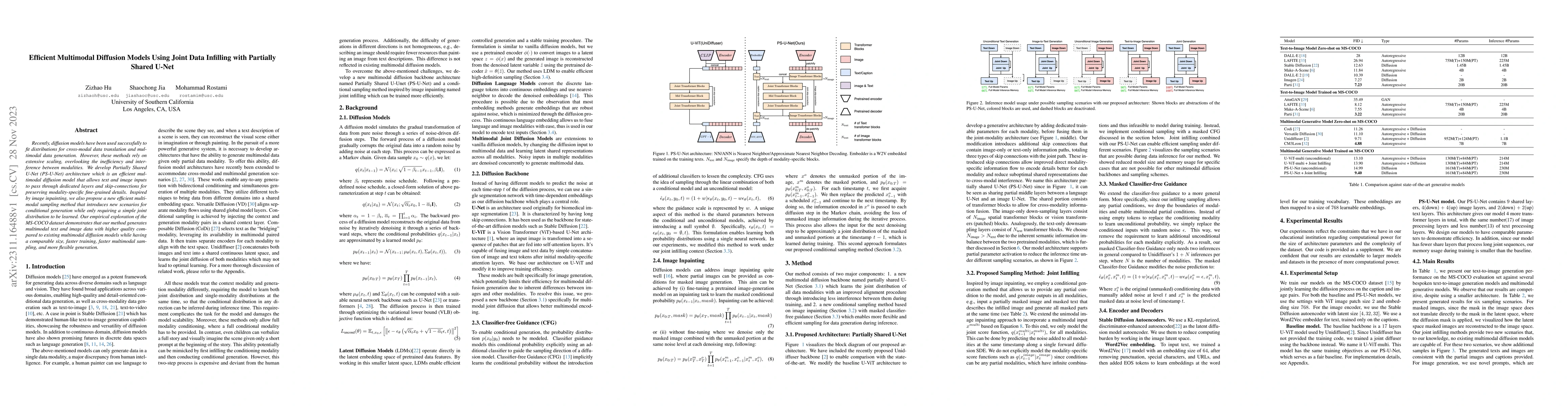 Thumbnail for Efficient Multimodal Diffusion Models Using Joint Data Infilling with
  Partially Shared U-Net