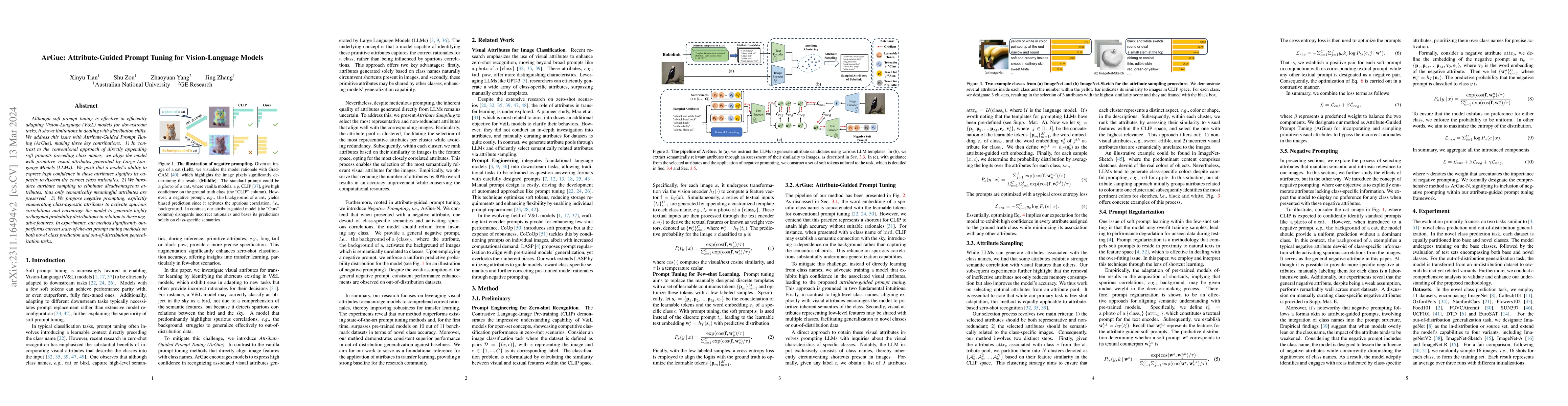 Thumbnail for ArGue: Attribute-Guided Prompt Tuning for Vision-Language Models