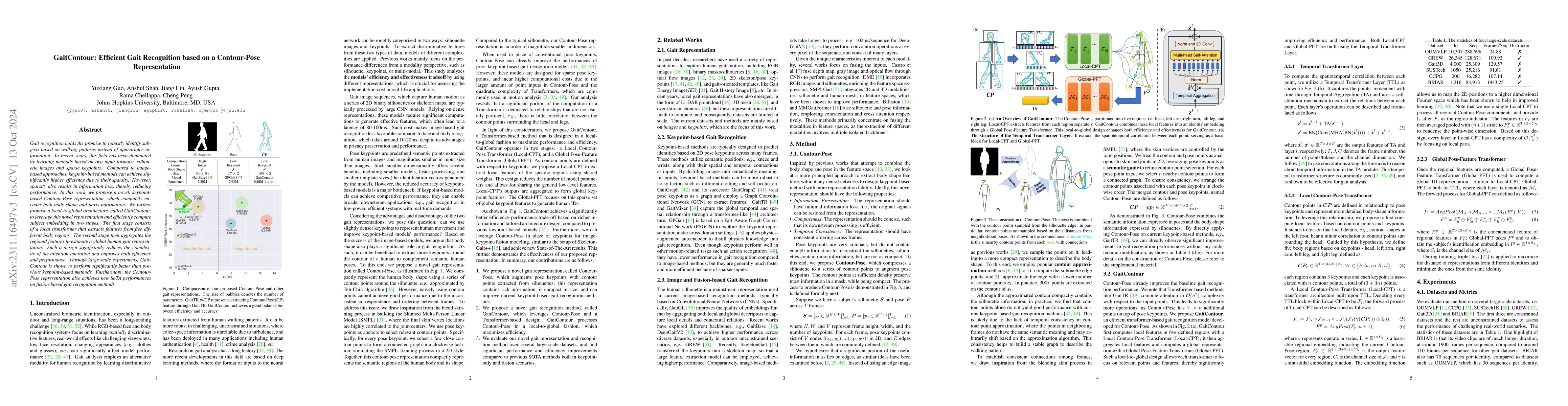 Thumbnail for GaitContour: Efficient Gait Recognition based on a Contour-Pose
  Representation