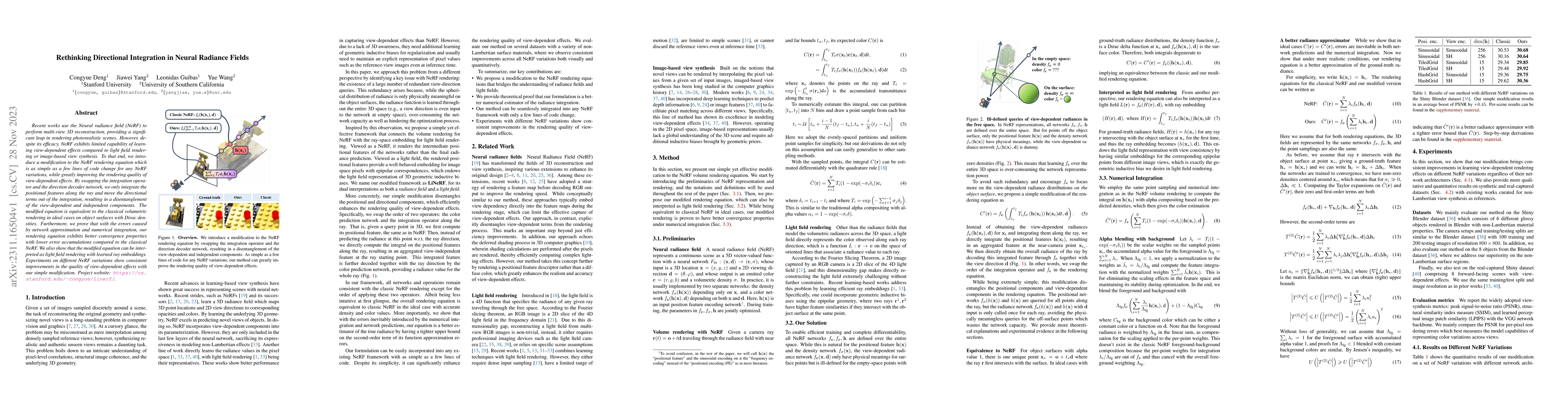 Thumbnail for Rethinking Directional Integration in Neural Radiance Fields