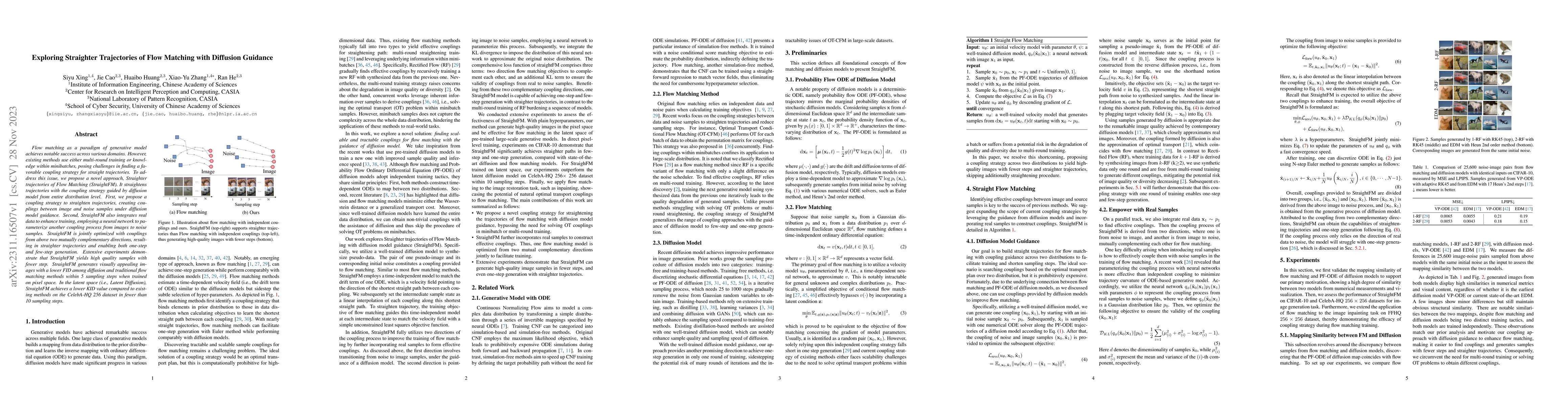Thumbnail for Exploring Straighter Trajectories of Flow Matching with Diffusion
  Guidance