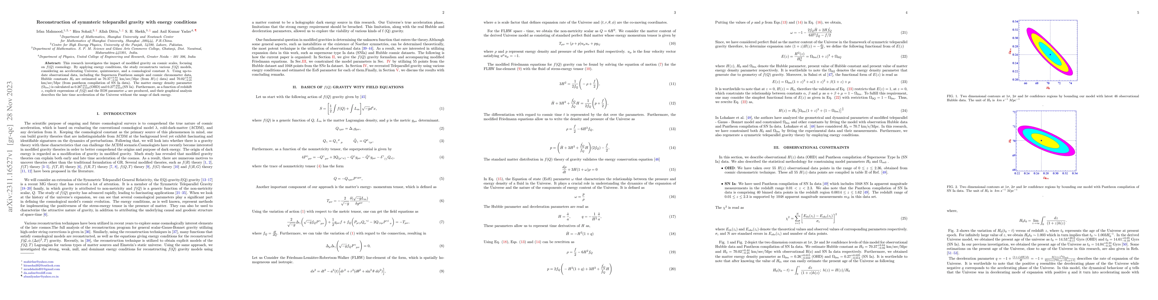 Thumbnail for Reconstruction of symmteric teleparallel gravity with energy conditions