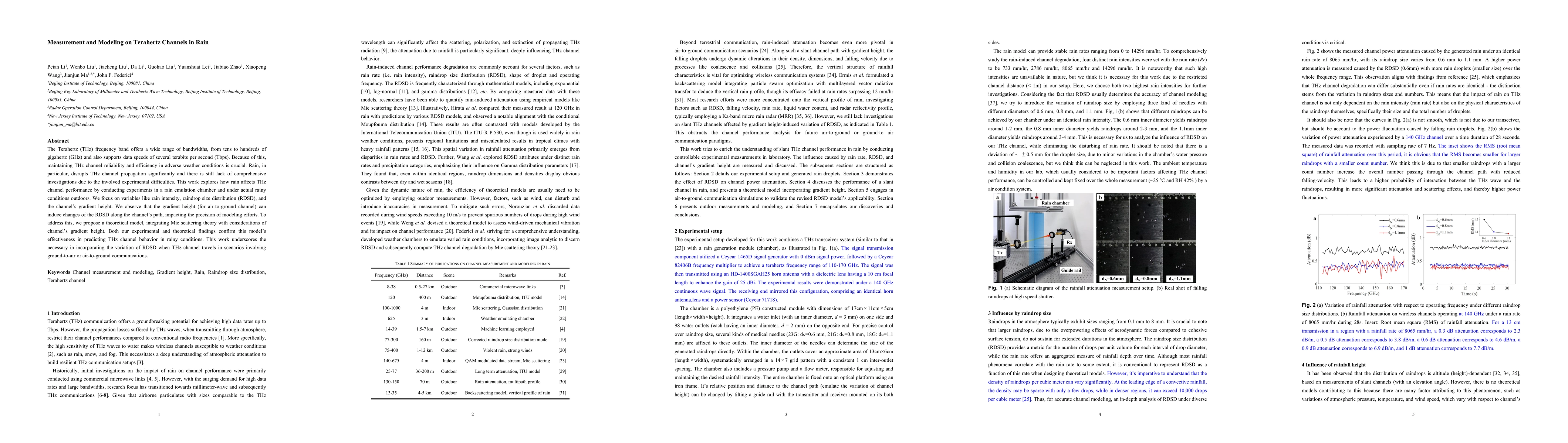 Thumbnail for Channel Modeling for Terahertz Communications in Rain