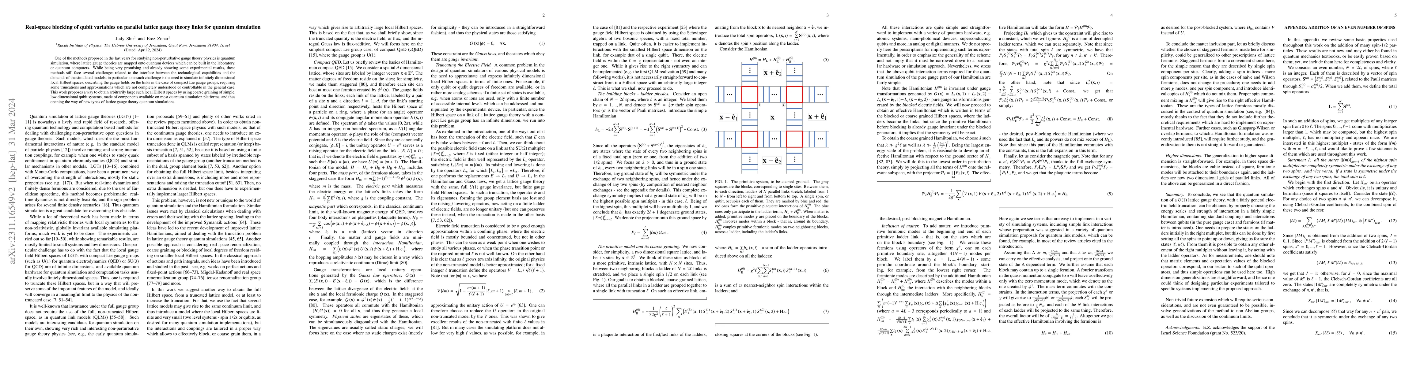 Thumbnail for Real-space blocking of qubit variables on parallel lattice gauge theory
  links for quantum simulation