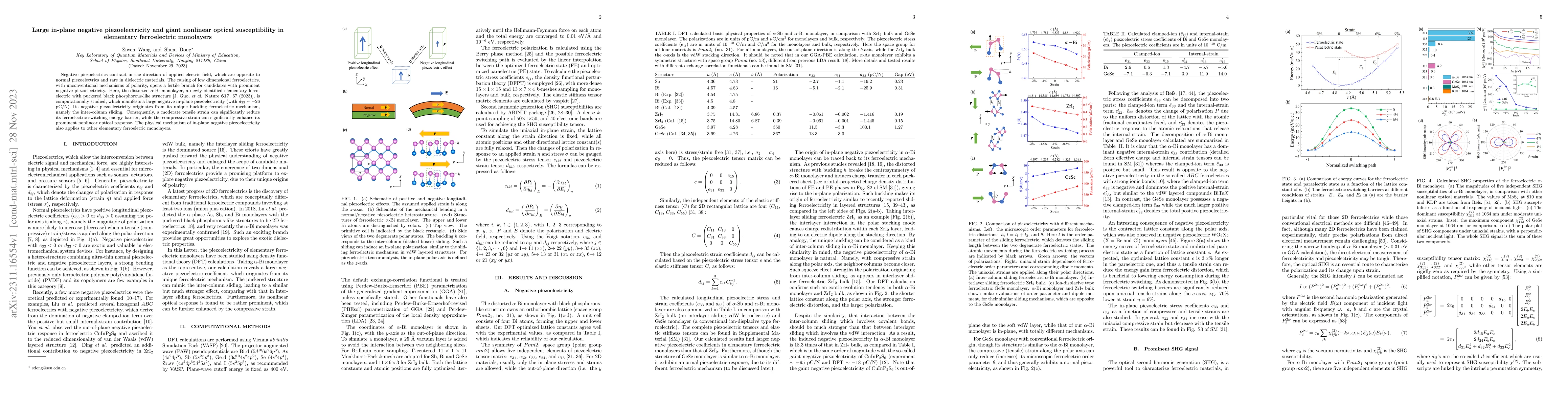 Thumbnail for Large in-plane negative piezoelectricity and giant nonlinear optical
  susceptibility in elementary ferroelectric monolayers