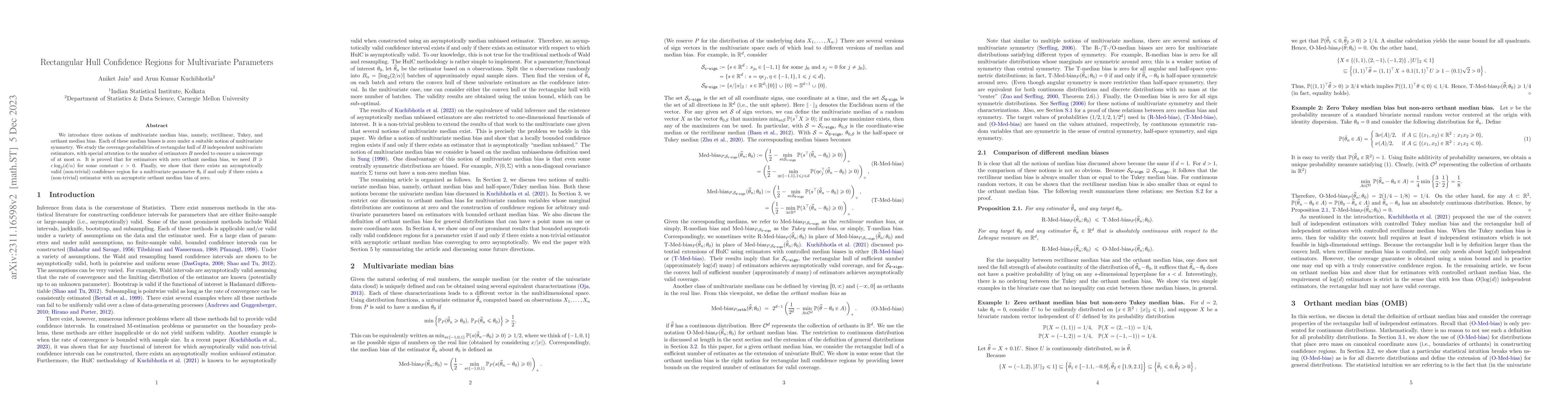 Thumbnail for Rectangular Hull Confidence Regions for Multivariate Parameters