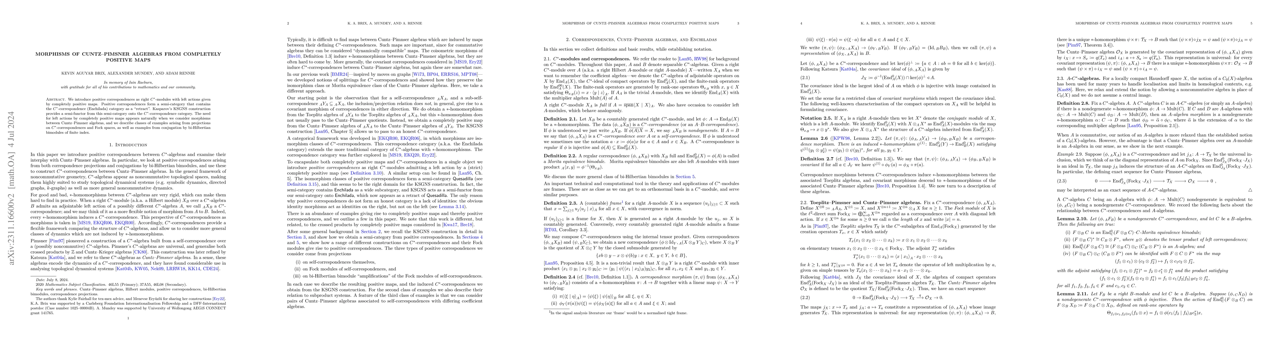 Thumbnail for Morphisms of Cuntz-Pimsner algebras from completely positive maps