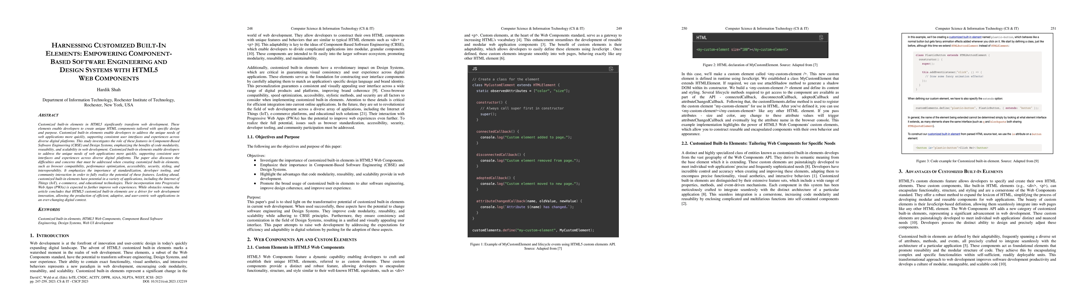 Thumbnail for Harnessing customized built-in elements -- Empowering Component-Based
  Software Engineering and Design Systems with HTML5 Web Components